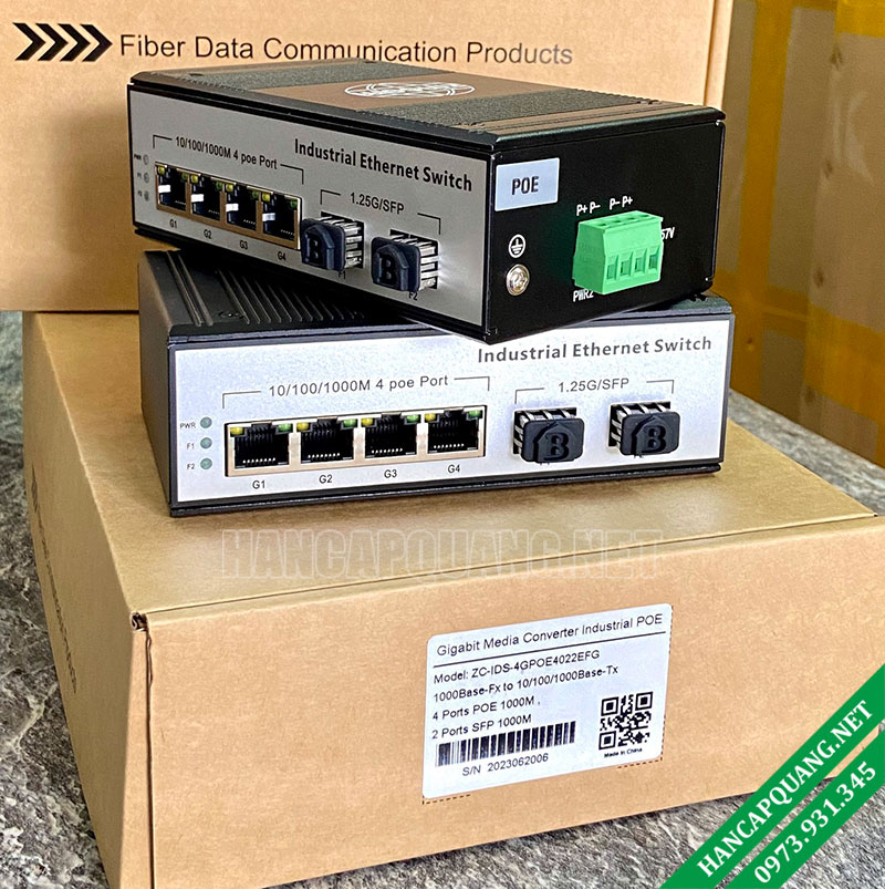 Switch công nghiệp Zincom PoE 10/100/1000M 2 SFP ZC-IDS-4GPOE4022EFG 8 switch cong nghiep poe zc ids 4gpoe4022efg