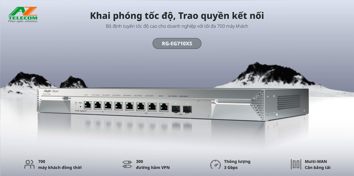 RG-EG710XS Router cân bằng tải Ruijie Reyee chịu tải 700 user 12 Router cân bằng tải Ruijie Reyee RG-EG710XS