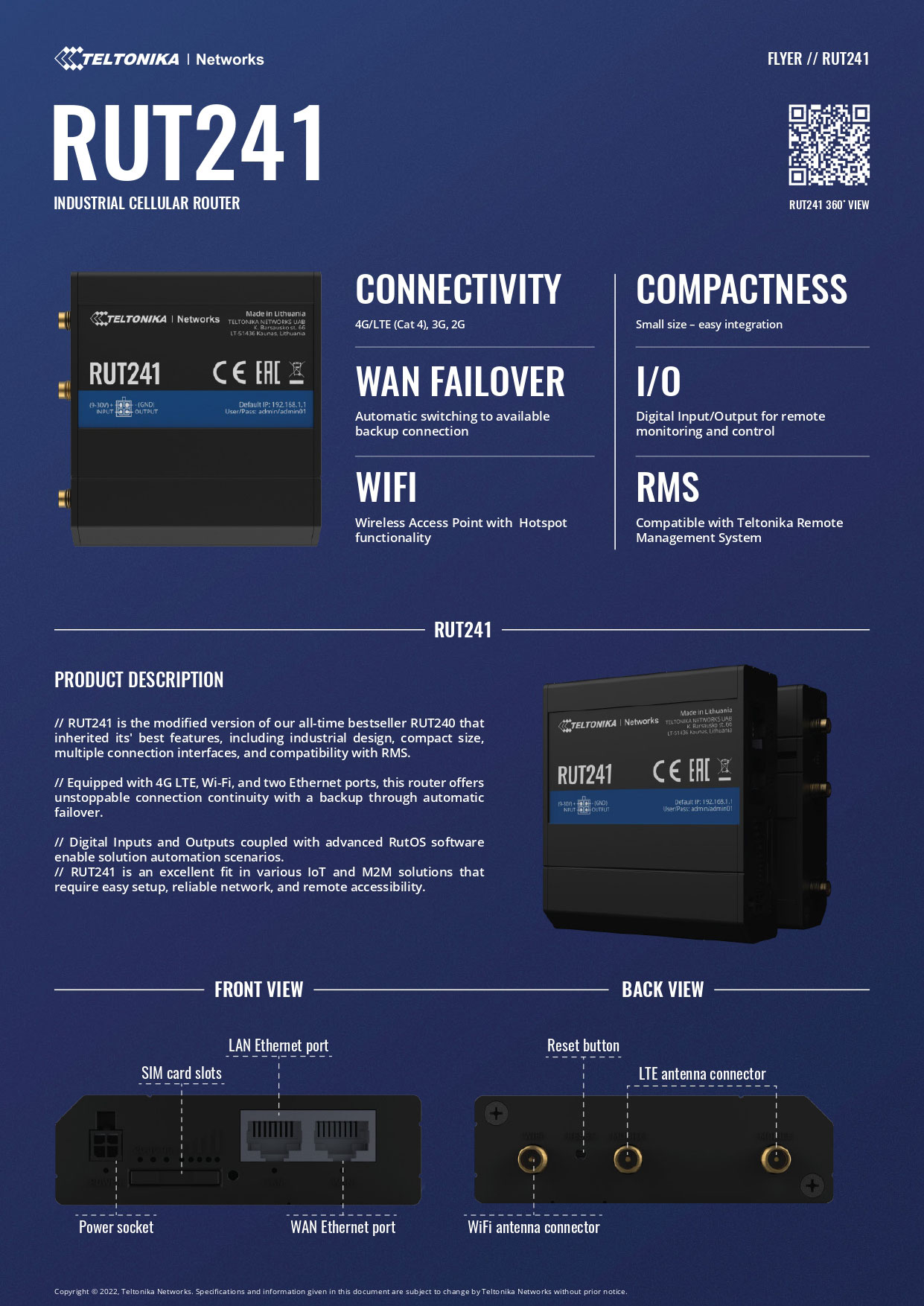 Teltonika RUT241 Router 3G/4G công nghiệp 23 Catalog Teltonika RUT241