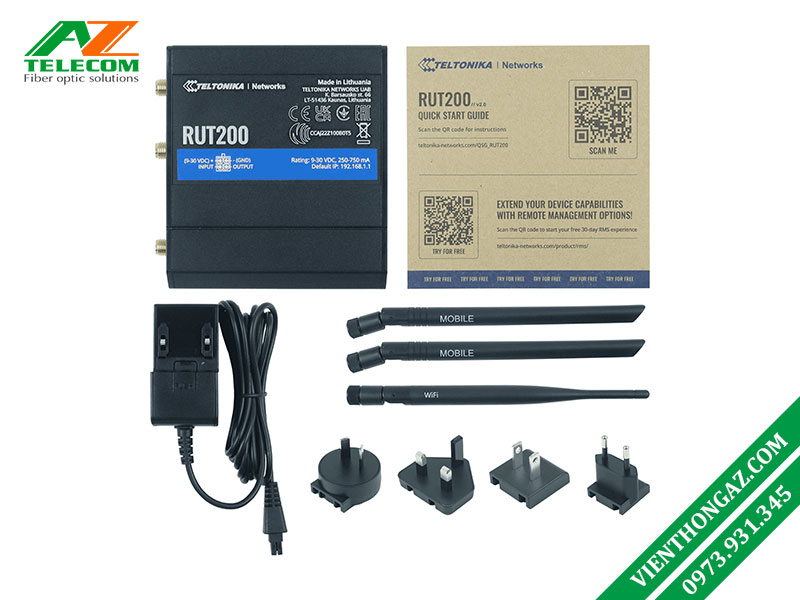 Teltonika RUT200 Router Wifi công nghiệp 3G/4G 17 Bộ định tuyến 4G Wifi Ethernet Công Nghiệp Teltonika RUT200