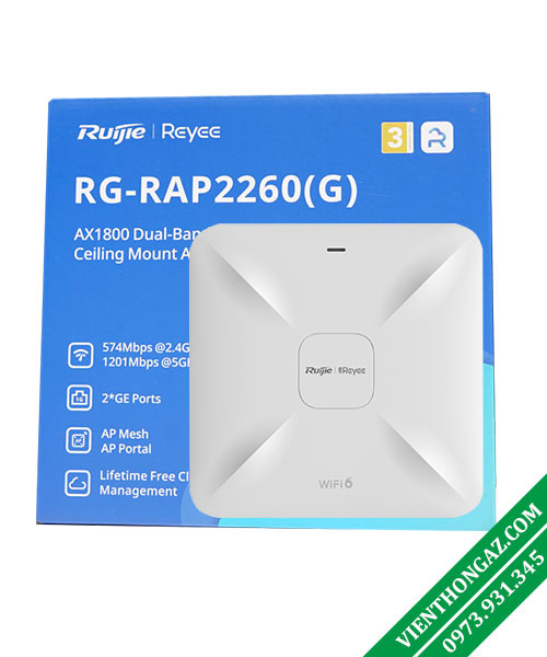 Ruijie RG-RAP2260(G) Thiết bị phát WiFi 6 tốc độ 1800M